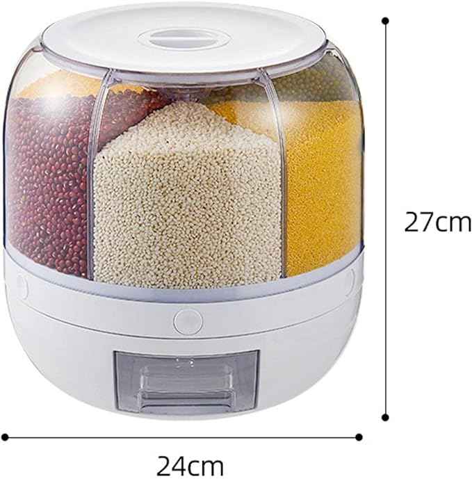 6-Grid Rotating Dry Food Dispenser – Airtight Storage with Hygienic Press Release