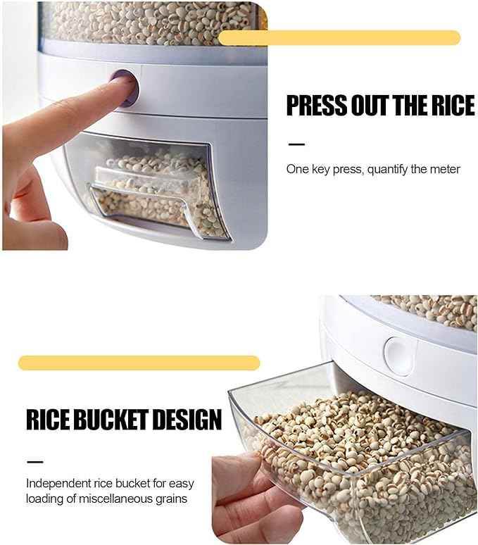 6-Grid Rotating Dry Food Dispenser – Airtight Storage with Hygienic Press Release